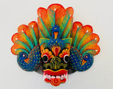 Sri Lankan Traditional Wall Decorations (Wooden Mask)-Mayura-Raksha-H x W - 8 x 10 inch