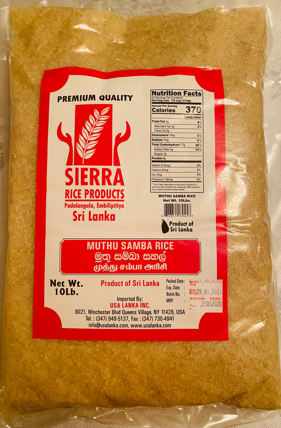 Sierra Muthu Samba Rice - 10lb