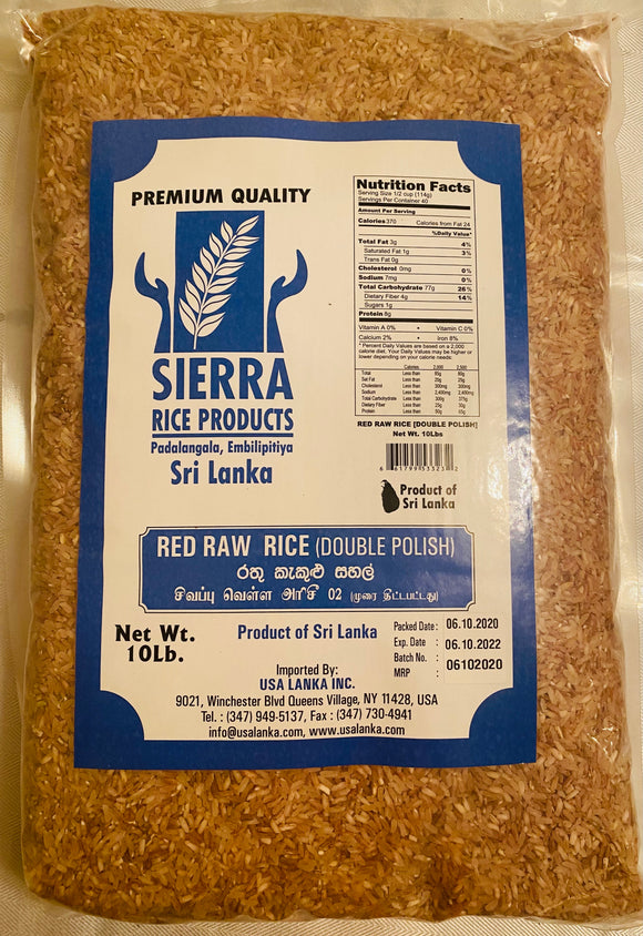 Sierra Red Raw Rice (Double Polish) - 10lb