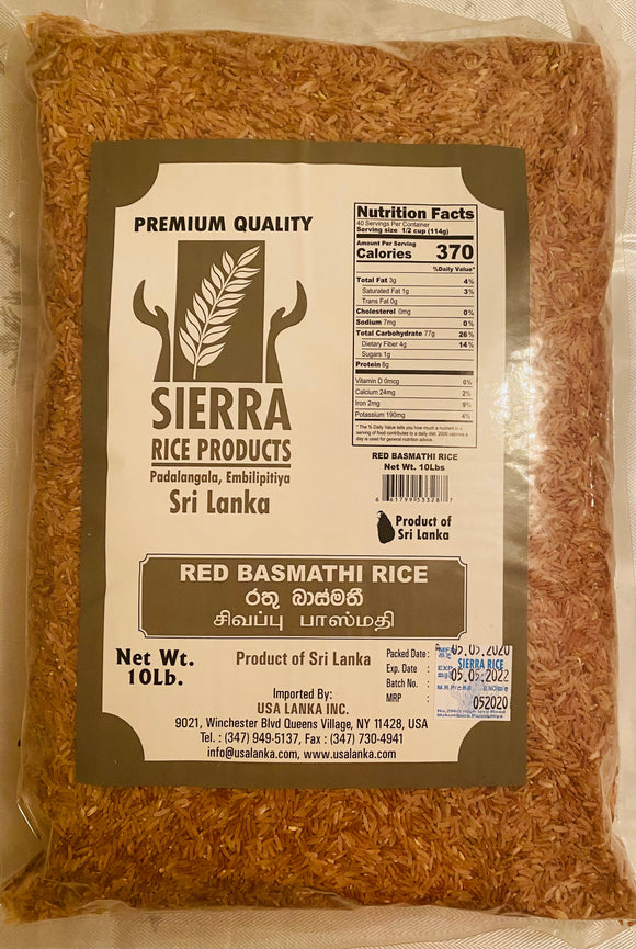 Sierra Red Basmathi Rice - 10lb