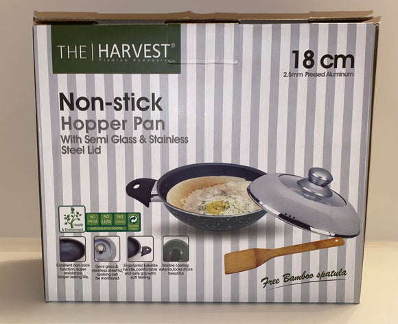 The Harvest Non-Stick Hopper Pan(18cm and 2.5mm Pressed Aluminum) - Marble Grey