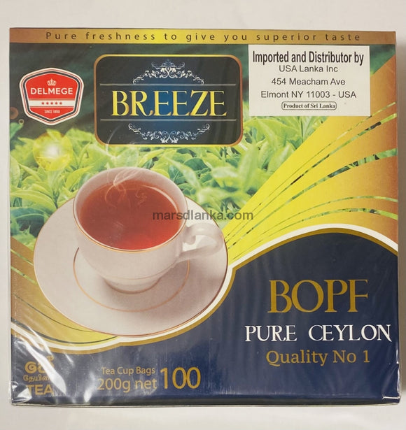Delmege Breeze Pure Ceylon Tea Bopf(100 Bags) - 200G