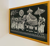 Traditional Kandy Perehera- Black and White-LxH (18'X12')