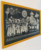Traditional Kandy Perehera- Black and White-LxH (18'X12')